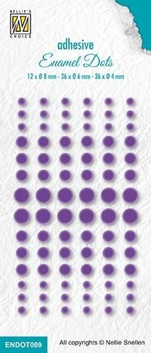 Nellie Snellen Enamel dots Purple 12x8, 36x6 og 36x4mm
